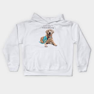 Therapy Dog Turquoise Kids Hoodie